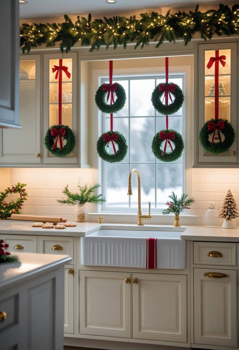 20 Festive Kitchen Cabinet Christmas Decor Ideas