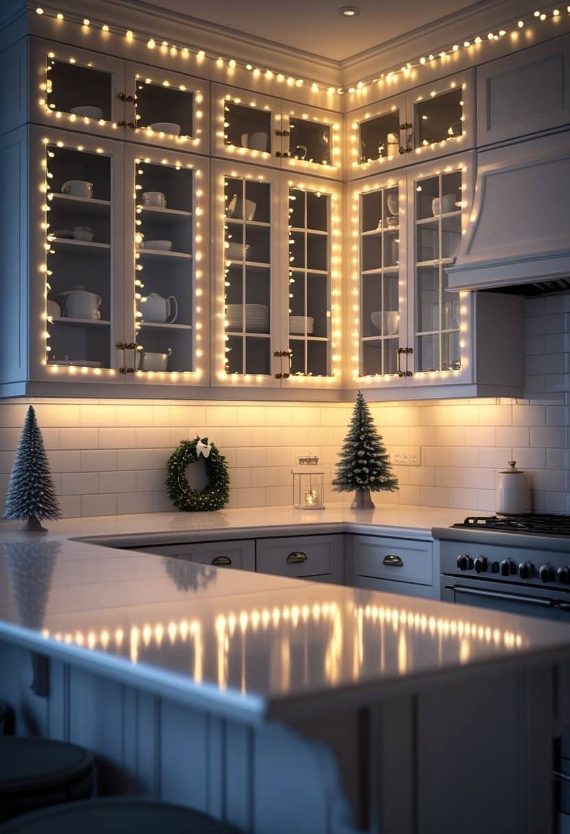 20 Festive Kitchen Cabinet Christmas Decor Ideas