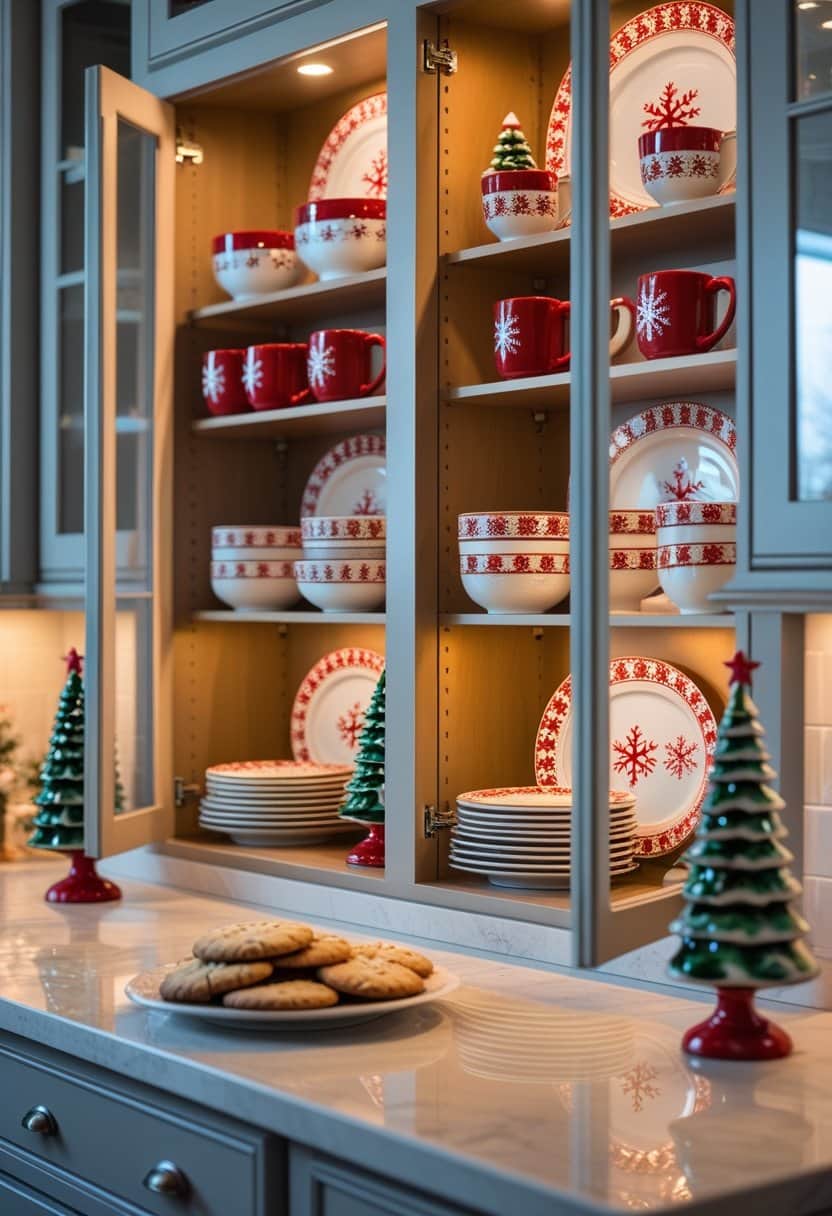 20 Festive Kitchen Cabinet Christmas Decor Ideas