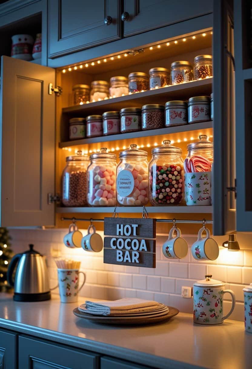 20 Festive Kitchen Cabinet Christmas Decor Ideas