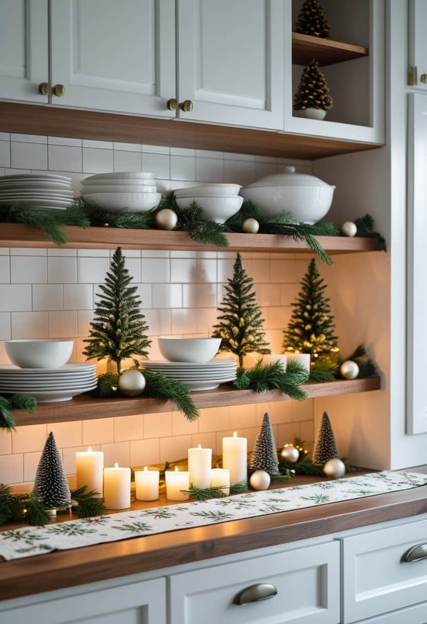 20 Festive Kitchen Cabinet Christmas Decor Ideas