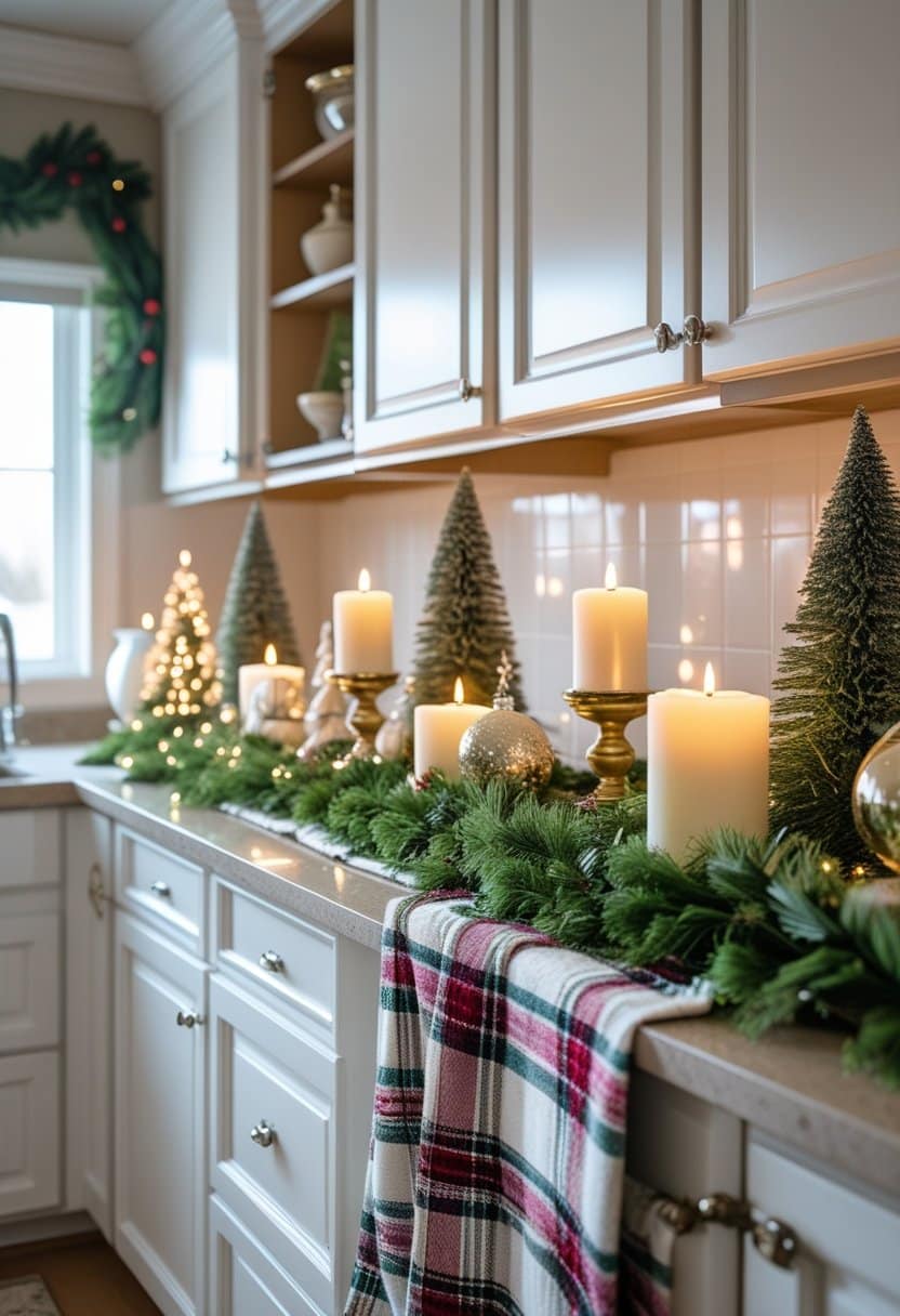 20 Festive Kitchen Cabinet Christmas Decor Ideas