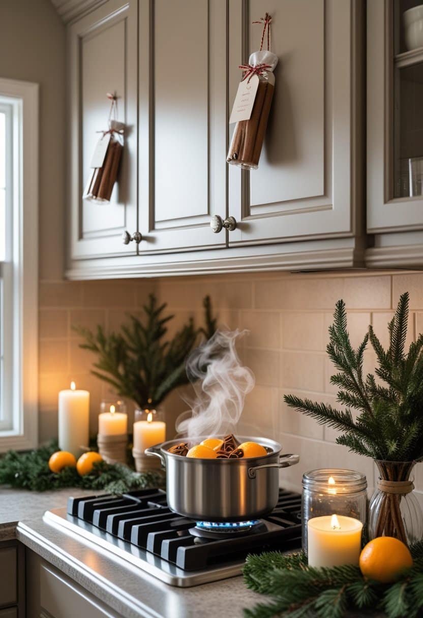 20 Festive Kitchen Cabinet Christmas Decor Ideas