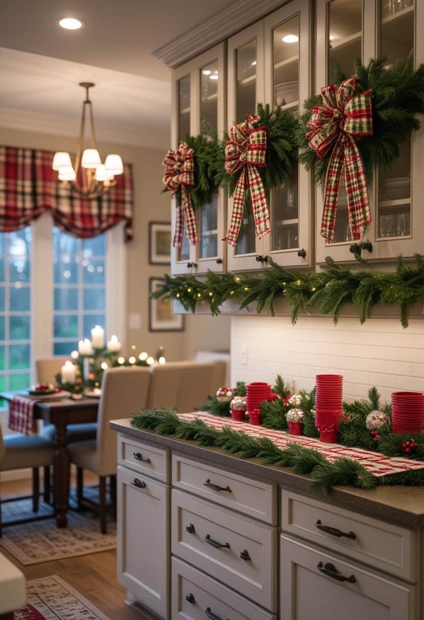 20 Festive Kitchen Cabinet Christmas Decor Ideas
