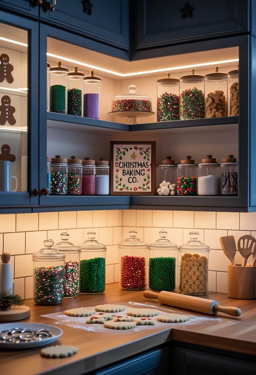 20 Festive Kitchen Cabinet Christmas Decor Ideas