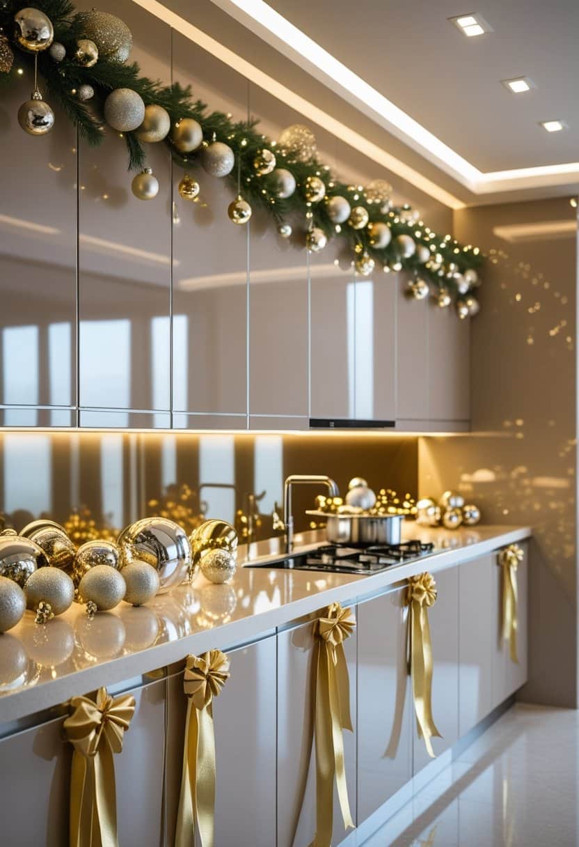 20 Festive Kitchen Cabinet Christmas Decor Ideas
