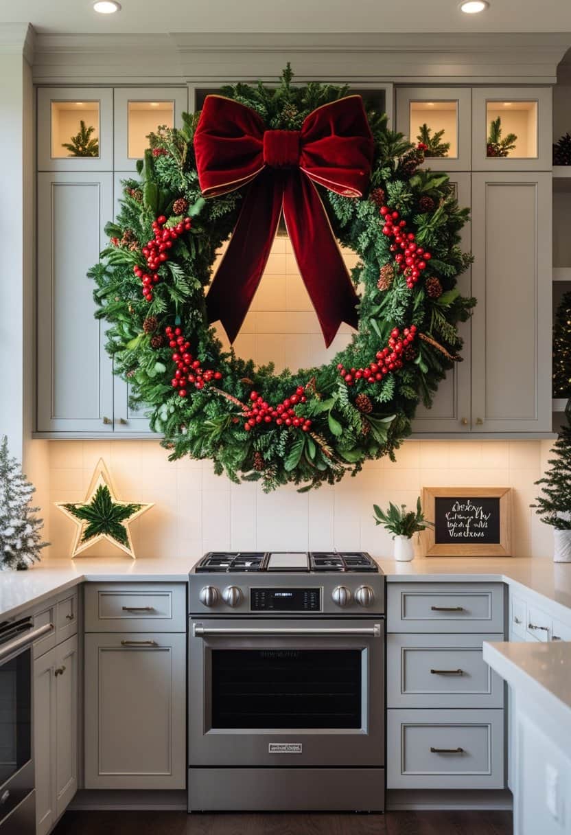 20 Festive Kitchen Cabinet Christmas Decor Ideas