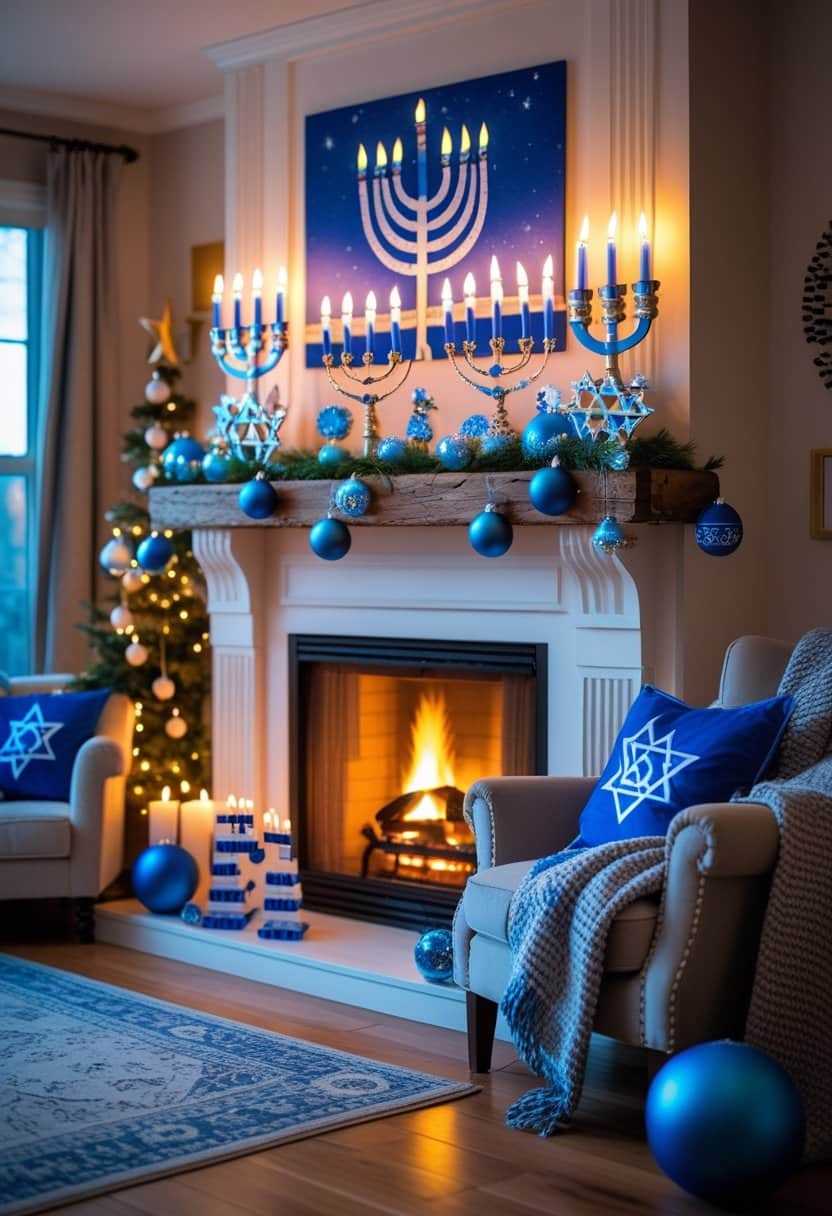 17 Cozy Fireplace Hanukkah Design Ideas for a Warm, Festive Home