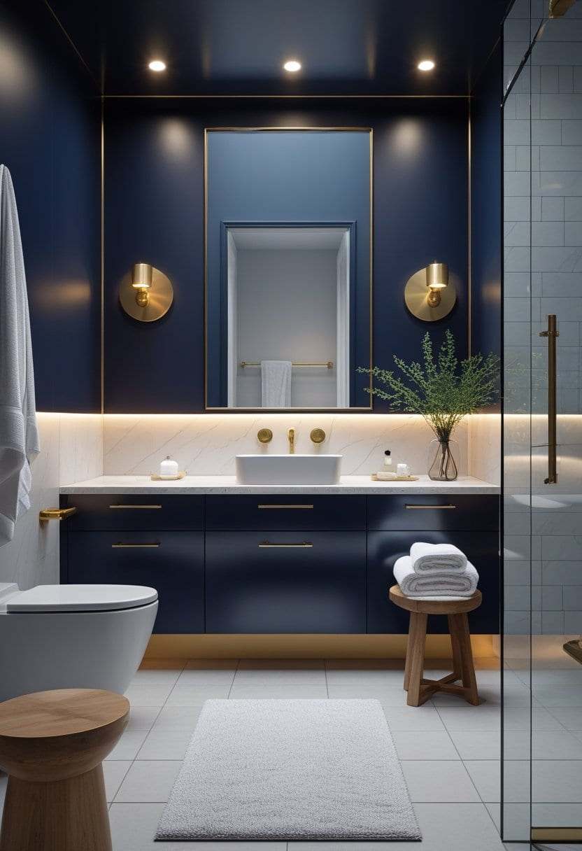 23 Moody Blue Bathroom Ideas