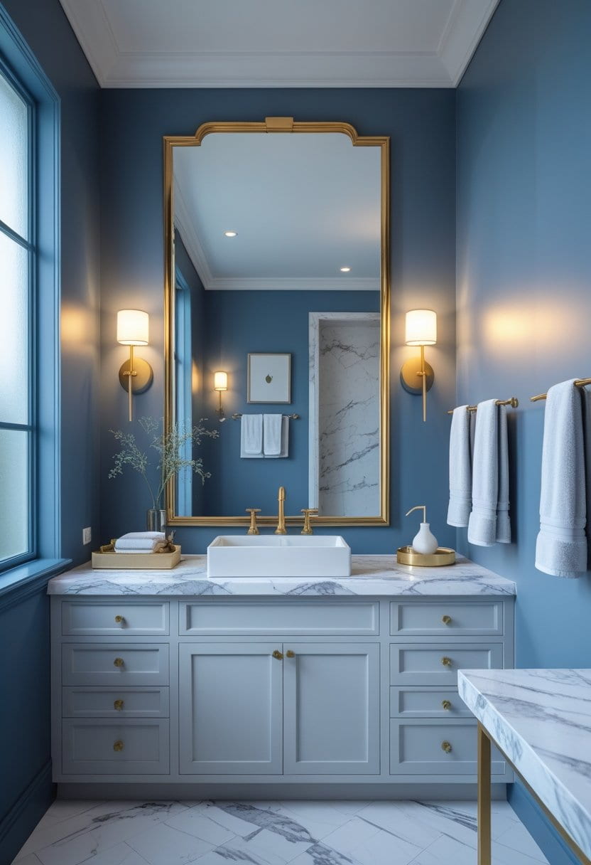 23 Moody Blue Bathroom Ideas