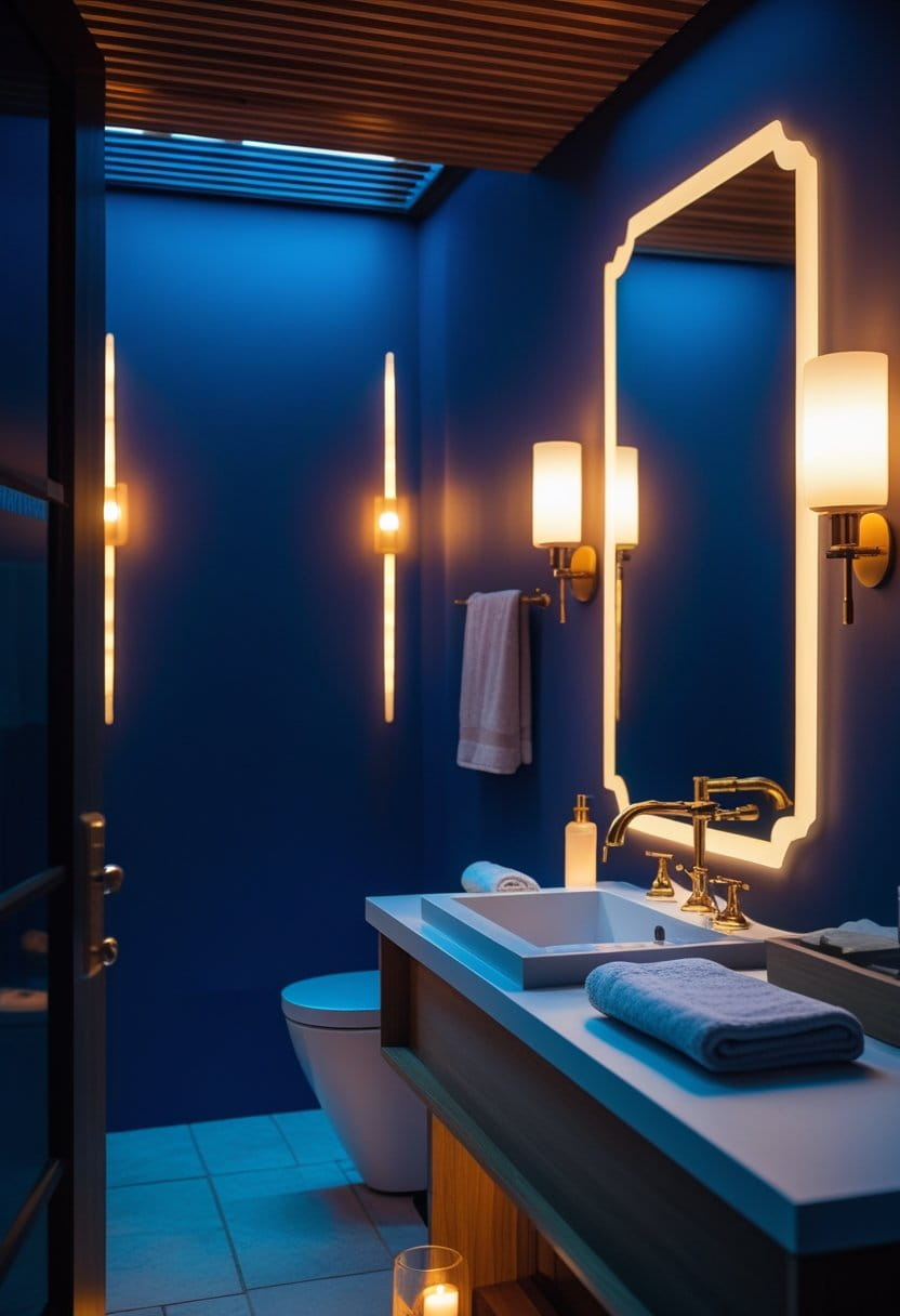 23 Moody Blue Bathroom Ideas