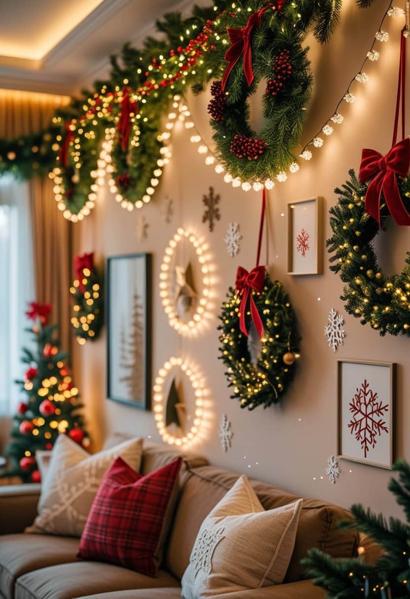 30 Festive Christmas Wall Decoration Ideas to Make Your Home Feel Magical