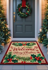 23 Festive Christmas Door Mat Ideas to Welcome Guests in Style