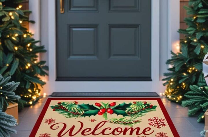 23 Festive Christmas Door Mat Ideas to Welcome Guests in Style