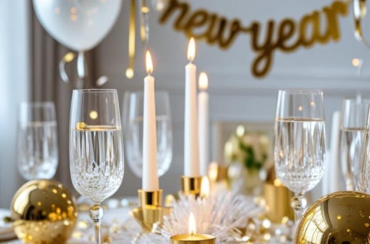 19 Glamorous White and Gold New Year’s Décor Ideas for a Sparkling Celebration