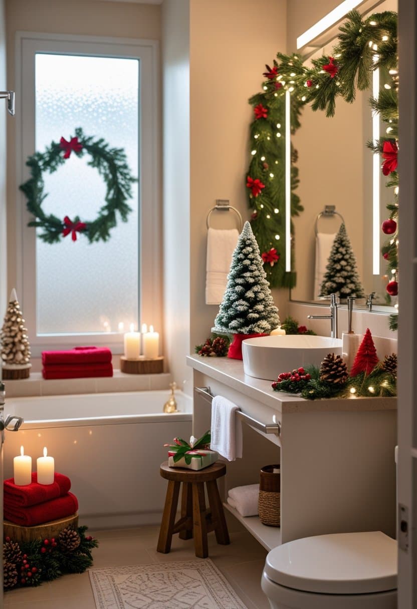 20 Cozy Christmas Bathroom Decor Ideas for a Festive Home