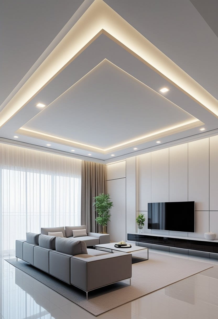 21 False Ceiling Living Room Designs