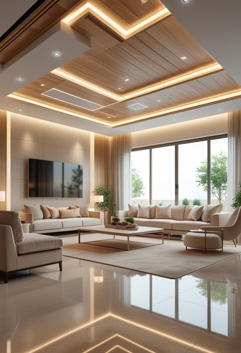 21 False Ceiling Living Room Designs