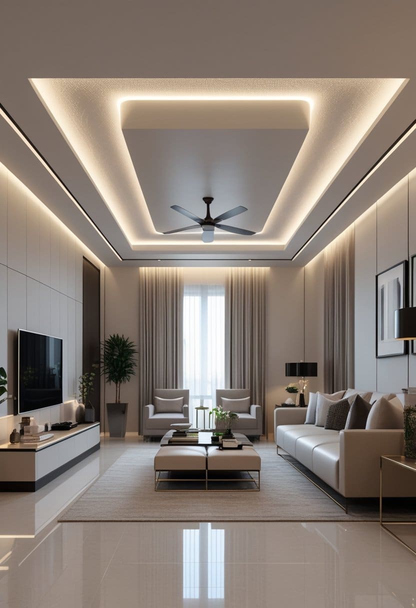 21 False Ceiling Living Room Designs