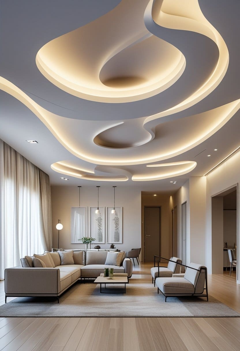 21 False Ceiling Living Room Designs