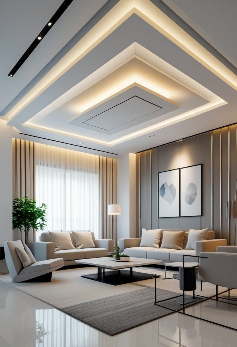 21 False Ceiling Living Room Designs