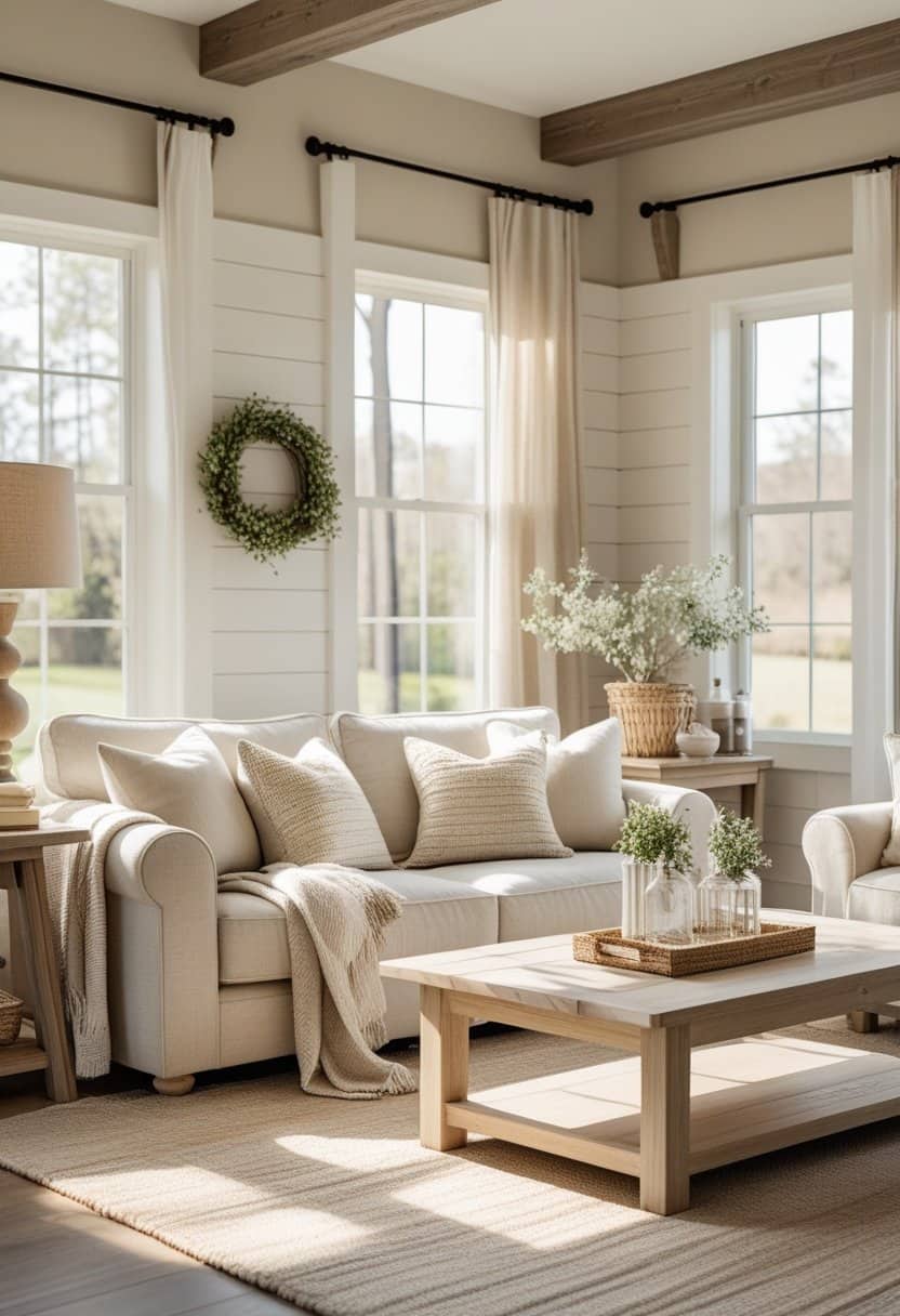 19 Farmhouse Living Room Ideas