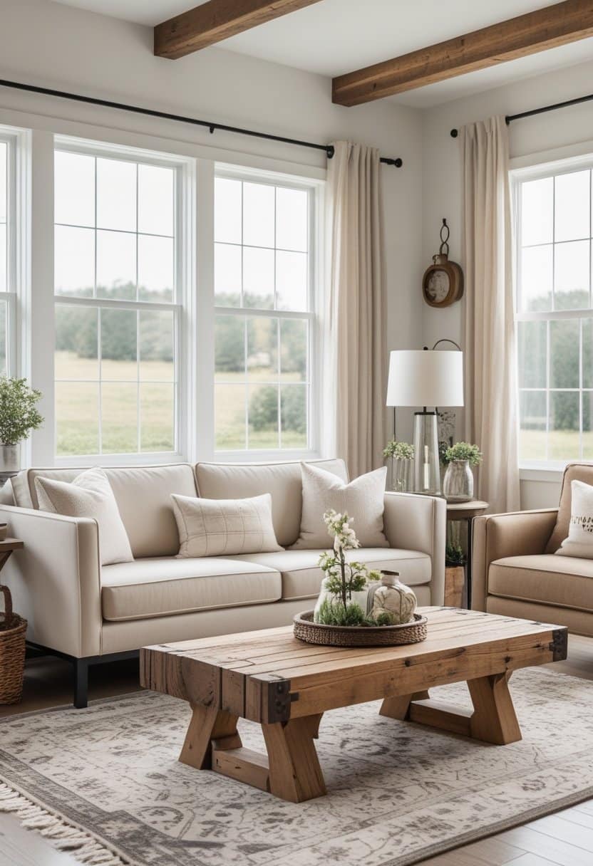19 Farmhouse Living Room Ideas