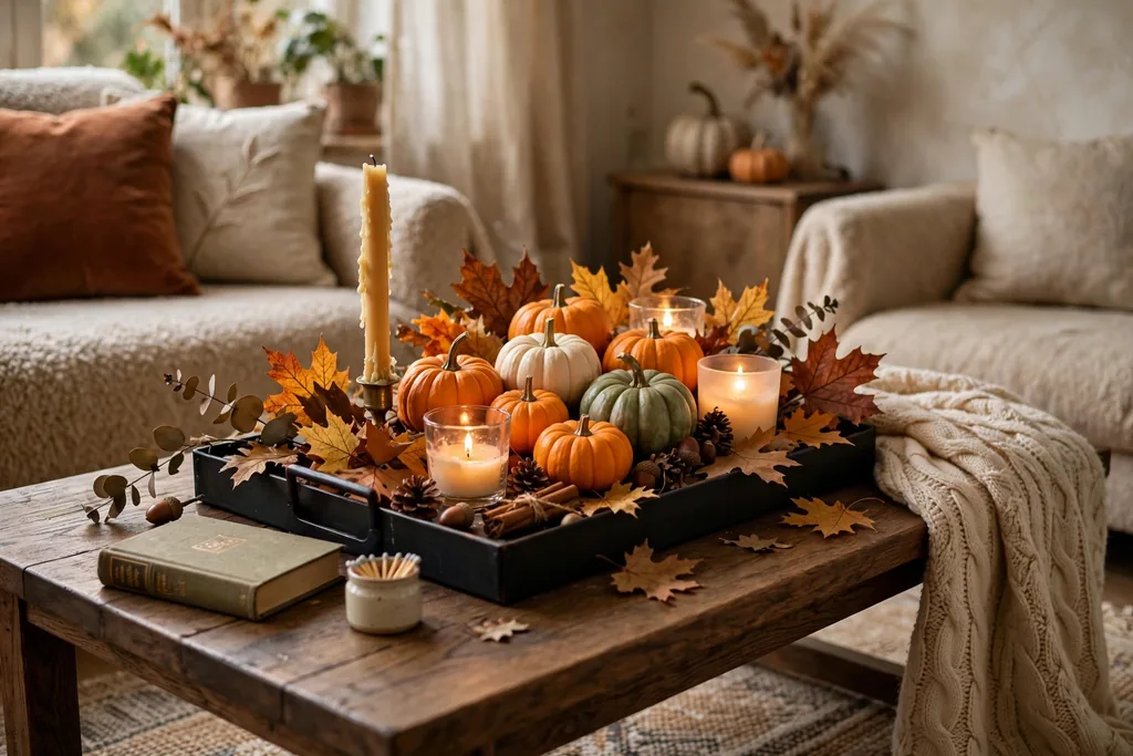 Halloween-themed coffee table decor idea