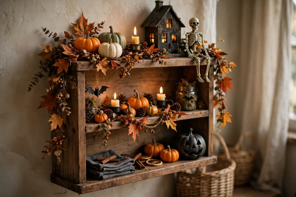 Mini haunted shelf Halloween decor idea
