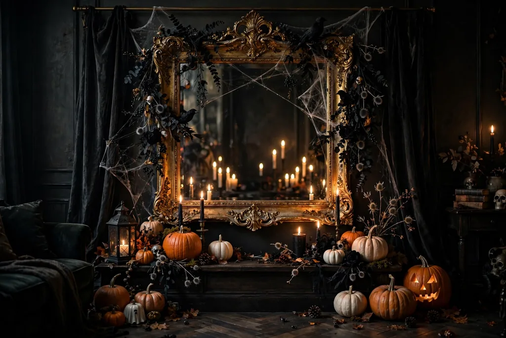 Mirrors dramatic Halloween effect decor idea