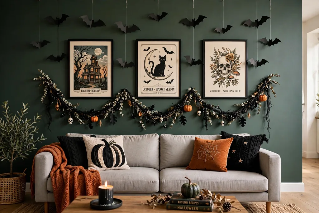 Halloween wall display room decor idea